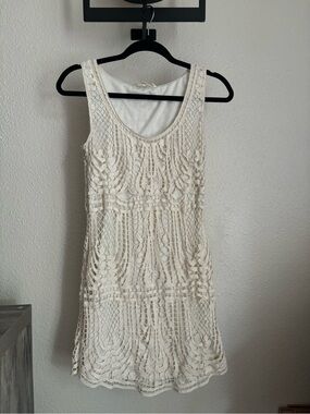 Staring at Stars Cream Crochet Lace Mini Dress